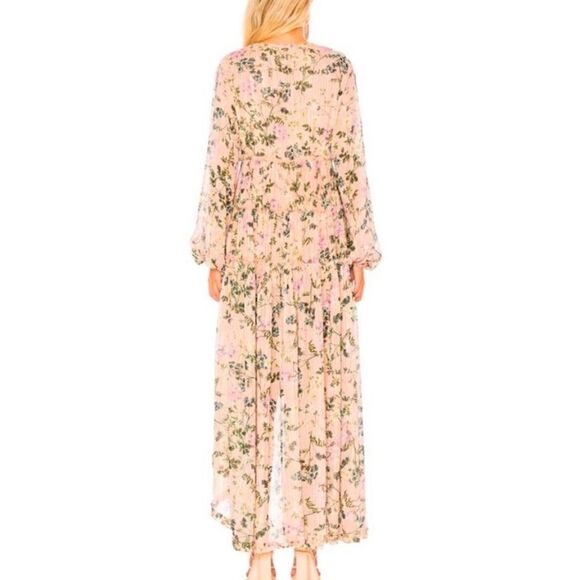 NWT Rococo Sand Flora Floral Handmade High Low Maxi Metallic Thread Dress Large - Picture 8 of 16